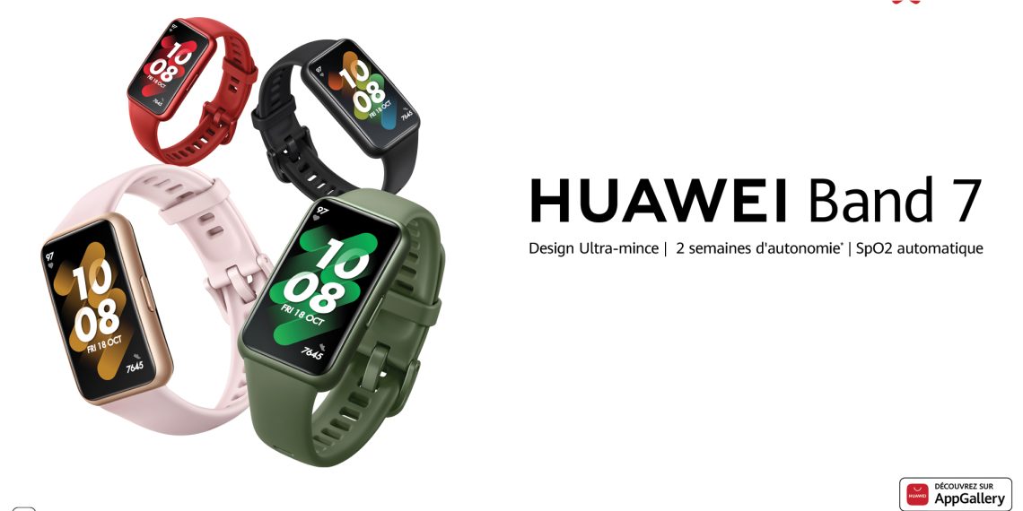 Lancement en Tunisie du HUAWEI Band 7, un bracelet intelligent ultra-mince à affichage intégral et à batterie de longue durée.