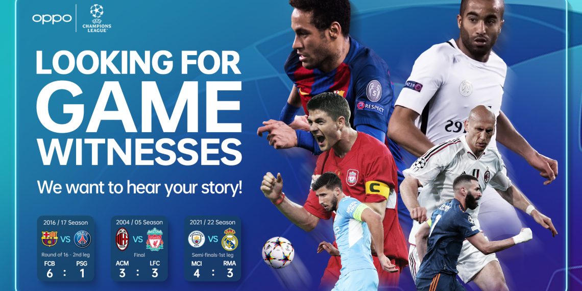 OPPO   تكشف عن أبرز ثلاث مباريات ملهمة  في دوري أبطال أوروبا UEFA، حسب تصويت المعجبين