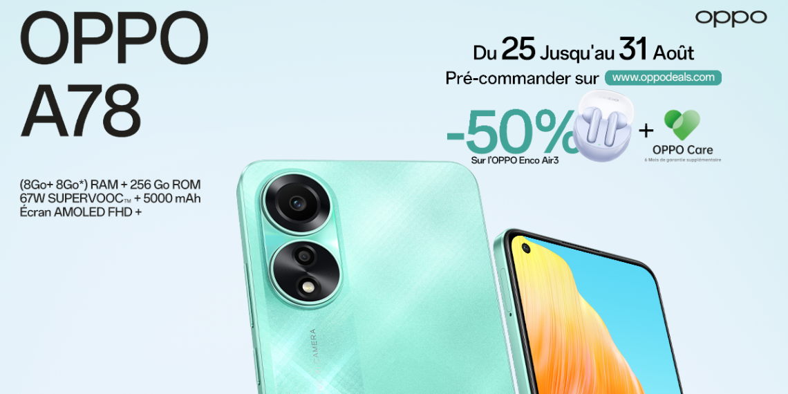 Le nouveau smartphone OPPO A78 bientôt en Tunisie