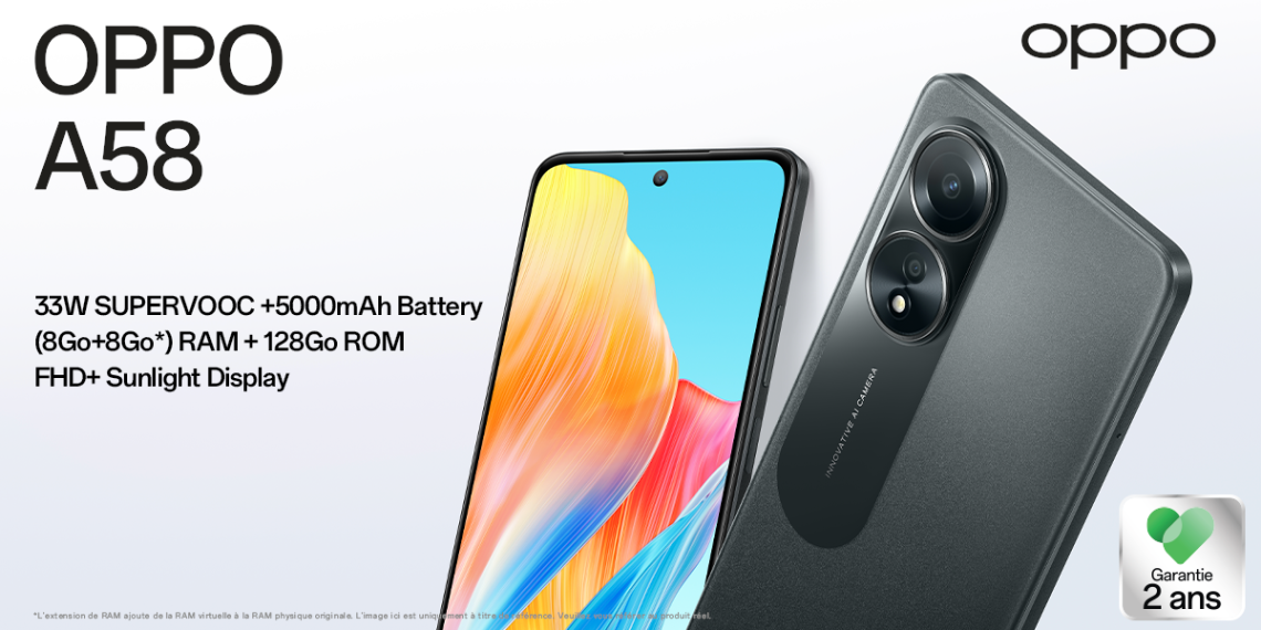 OPPO A58 : un nouveau smartphone avec un écran brillant, une nouvelle expérience audio et des performances puissantes